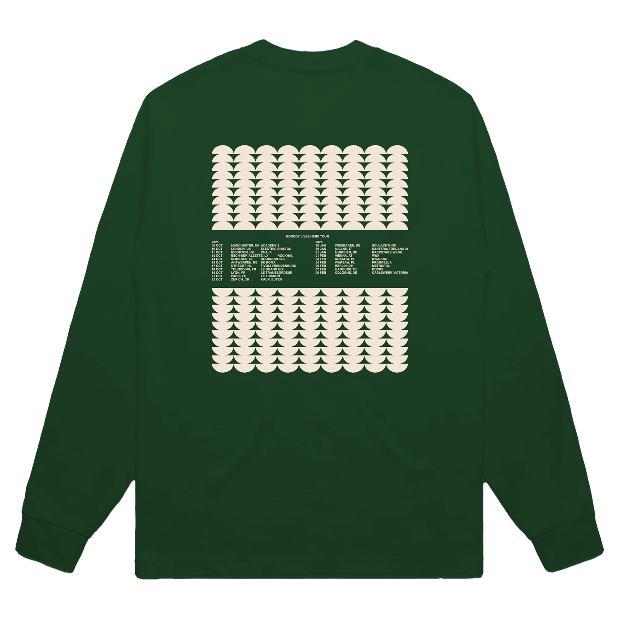Trees EU Tour 25/26 Longsleeve Tee (Forest Green)